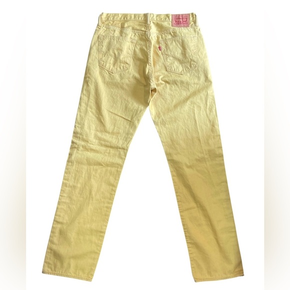 Levi's 501 Yellow Original Fit Buttonfly Men Jeans Size 36x36 - Picture 7 of 9